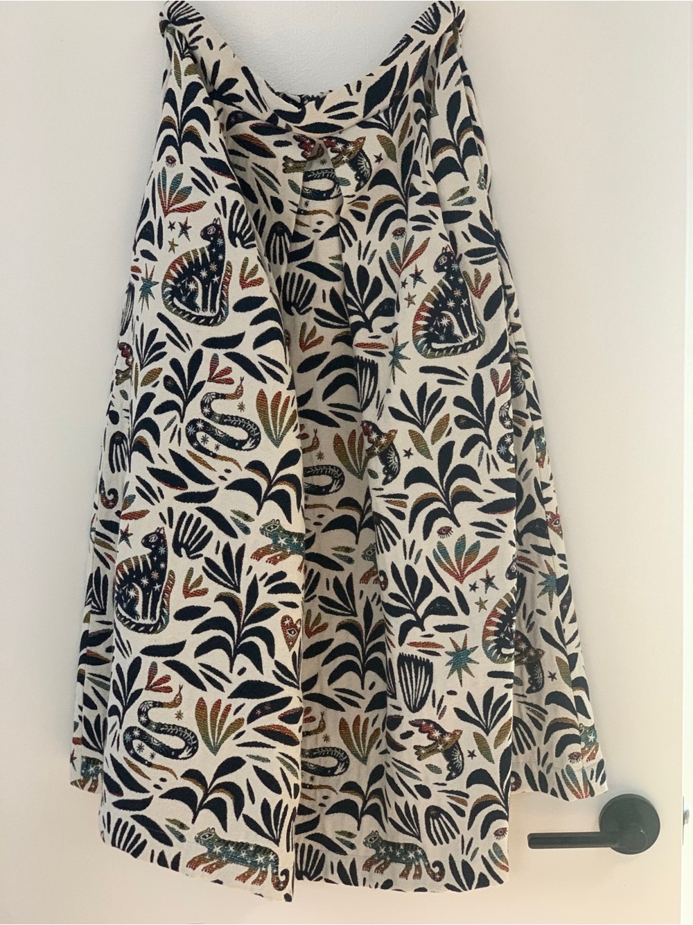 LABORATORIO CAPRI Cream with Navy cat and bird Accents SZ 48/L